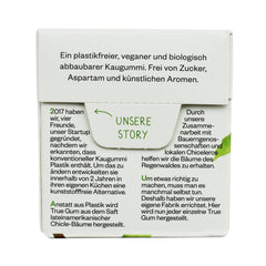 True Gum Minz Kaugummischachtel 21g, Rückansicht