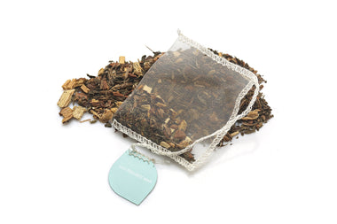 Solaris BIO Peppermint Delight genähter Teebeutel, loser Tee sichtbar