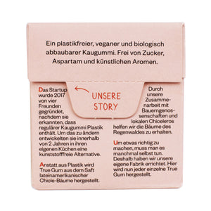 True Gum - Himbeere & Vanille | Plastikfreier Kaugummi | Biologisch Abbaubar | Vegan | 21 g