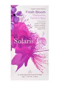 Solaris.Tea - Fresh Bloom - Soothe & Relax | Biologisch abbaubare Pyramiden-Teebeutel, 15x2g BIO