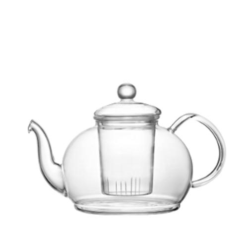 1,2L Glas Teekanne mit Deckel und Teesieb - handgefertigt